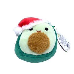 Squishmallow‎ Austin the Avocado 4.5" Christmas Plush Santa Hat NWT